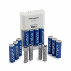 Panasonic K-KJ17MZ104A eneloop Power Pack; 10AA, 4AAA, and Advanced Battery Charger